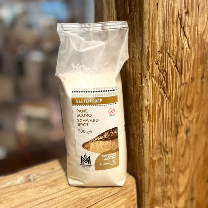 glutenfreie Backmischung für leckeres Schwarzbrot der Meraner Mühle in unserem Online Backshop