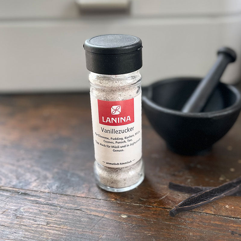 Streuglas Premium Vanillezucker aus echter Bourbon Vanille