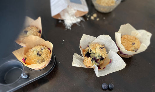 Blaubeer Muffins in Muffin Papier 