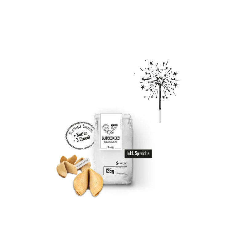 Adventskalender  als Backbox 4 1/4 Advent mit Backmischung Glückskeks für Silverster