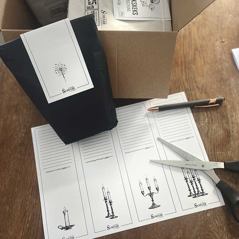 Adventskalender  als Backbox 4 1/4 Advent mit regionalen Backmischungen und Rezeptkarten