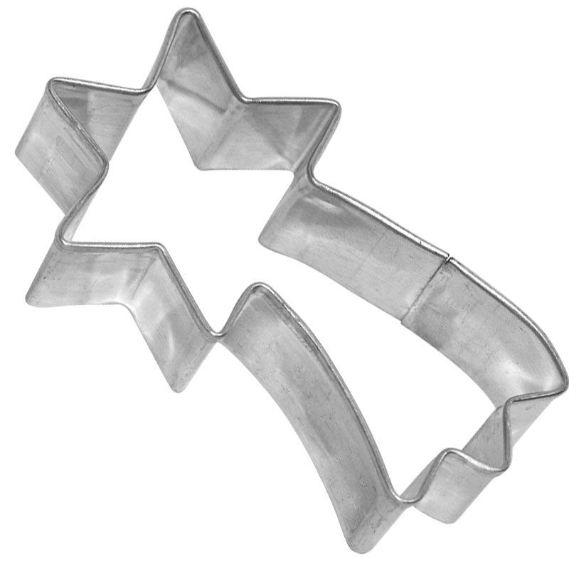 Ausstecher Komet oder Sternschnuppe, etwa 5,5 cm groß aus rostfreiem Edelstahl für Lebkuchen und Weihnachtsgebäck von der Firma Birkmann.