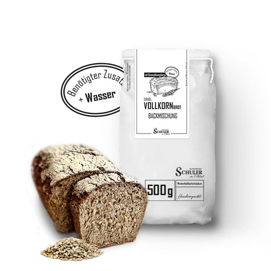 Dinkelvollkornbrot mit Sonnenblumenkernen für ein rustikales Brot