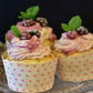 Cup Cakes aus Backmischung Rührkuchen mit Beeren und Sahne