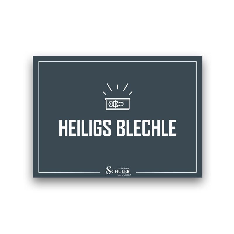 minimalistische Grußkarten mit schwäbischem Spruch Heilige Bleche