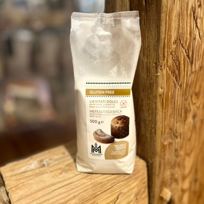 glutenfreie Backmischung für Hefegebäck von der Meraner Mühle 
