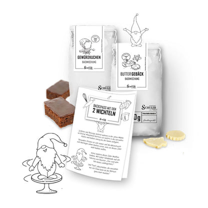 Backmischungen für Backen mit Kindern mit den 2 Wichteln für den Advent