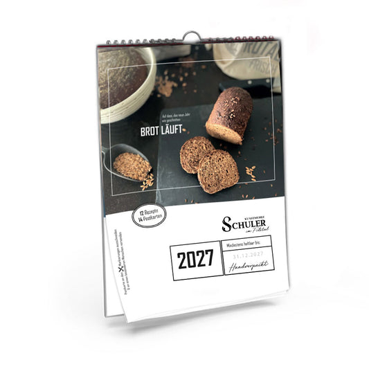 Postkarten Kalender 2027 mit Sprüchen rund ums Backen & schwäbisch