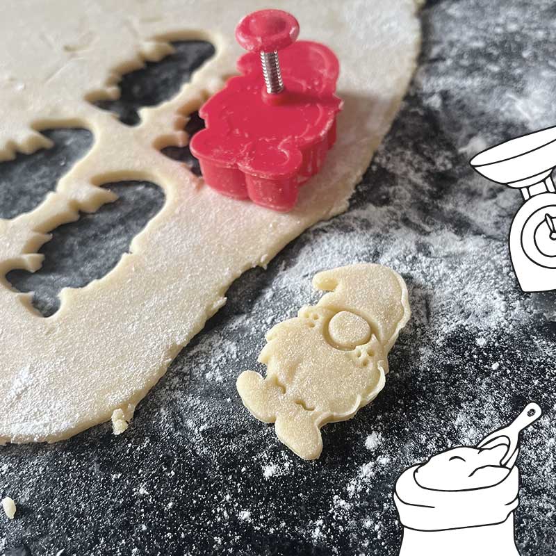 Wichtel Ausstecher für Plätzchen Backen als Prägestempel in der Backbox für Kinder